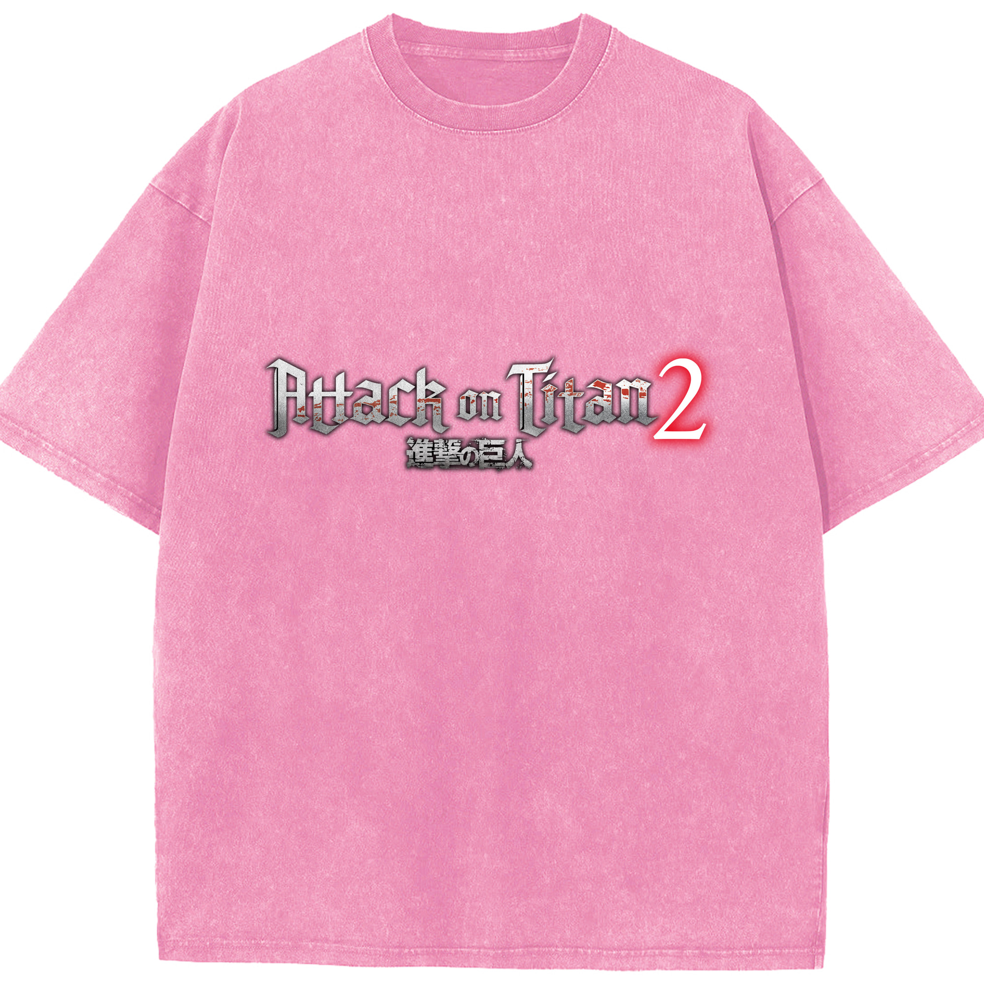 （画像用） 進撃の巨人 Attack on Titan 綿100% ヴィンテージ風 半袖Tシャツ（フロントプリント）